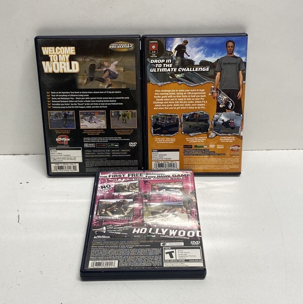 Tony Hawk’s Pro Skater 3 4 American Wasteland 3 PS2 Game Lot 2000s CIB