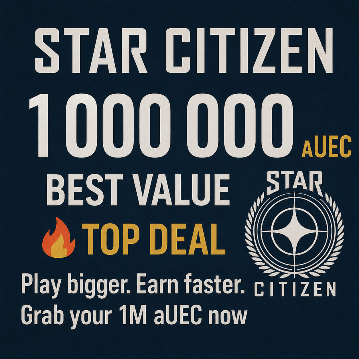 STAR CITIZEN – 1,000,000 aUEC (Alpha UEC) for 4.8 LIVE- | FR/ENG