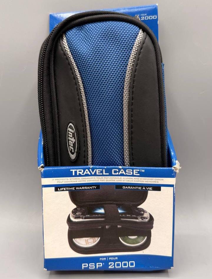 Intec PSP 2000 Travel Case G6861 Blue Black Protective Carry Case NEW