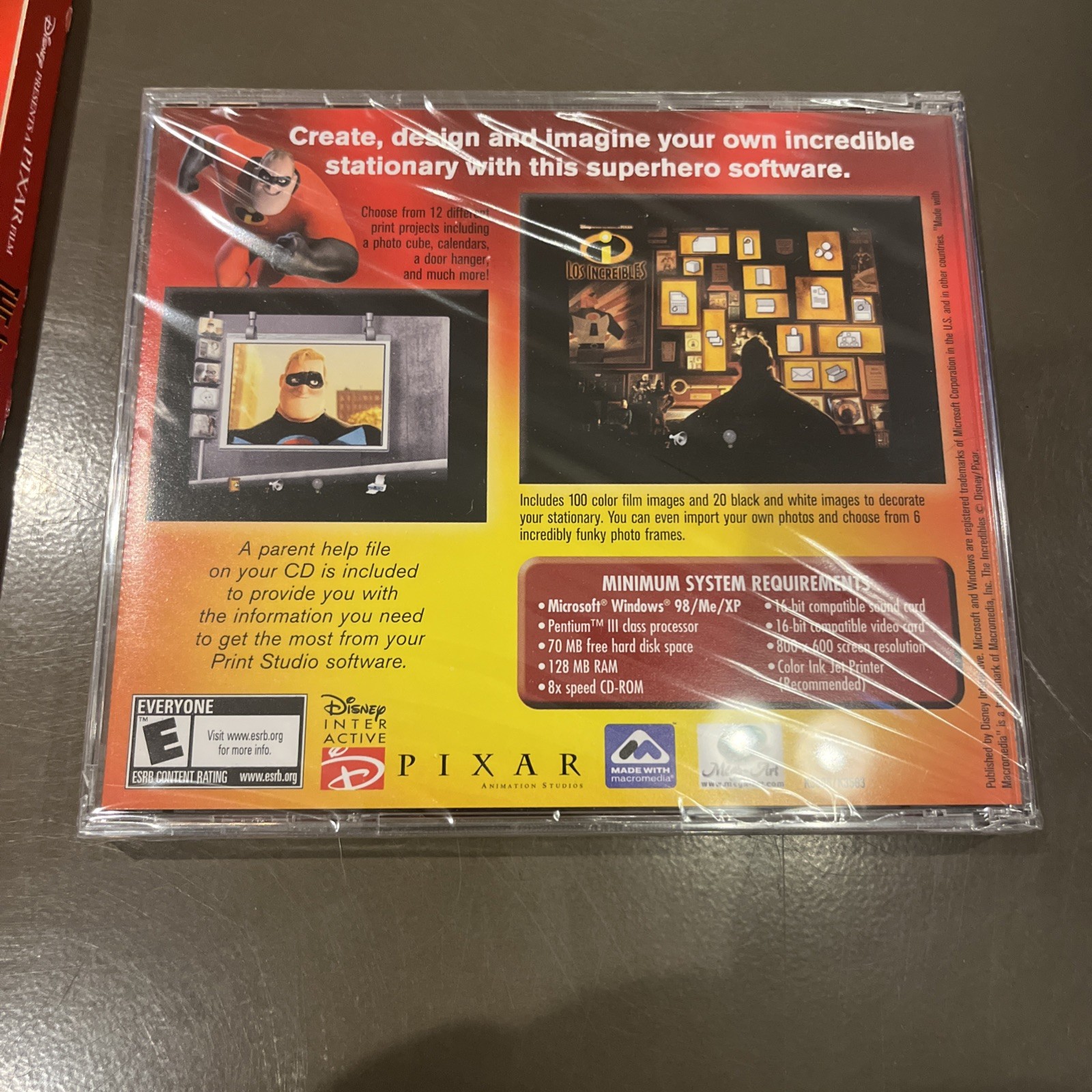 Disney Pixar The Incredibles PC CD-ROM Print Studio 2004 Vintage Software Sealed