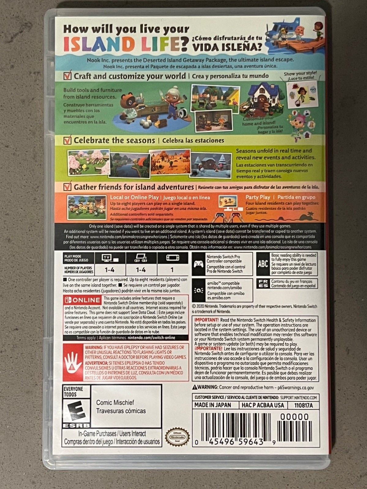 Animal Crossing: New Horizons Nintendo Switch 2020 Tested Working Complete