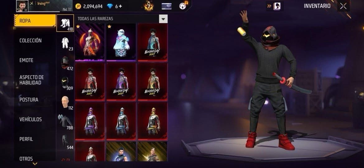 Free Fire Garena Android Account Skins Weapons Emotes Battle Royale Items
