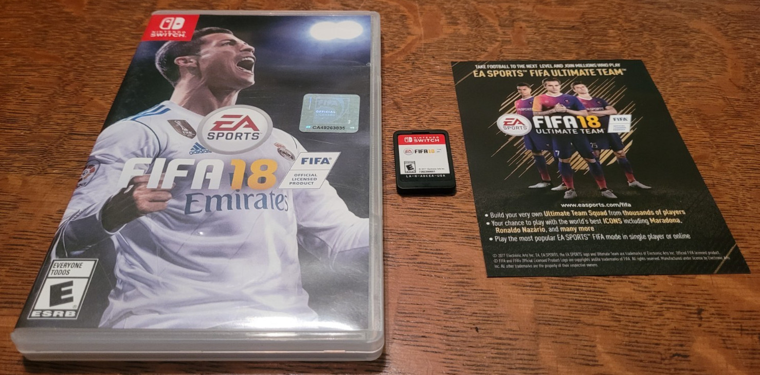FIFA 18 Nintendo Switch COMPLETE TESTED Cristiano Ronaldo Soccer Sports CIB RARE