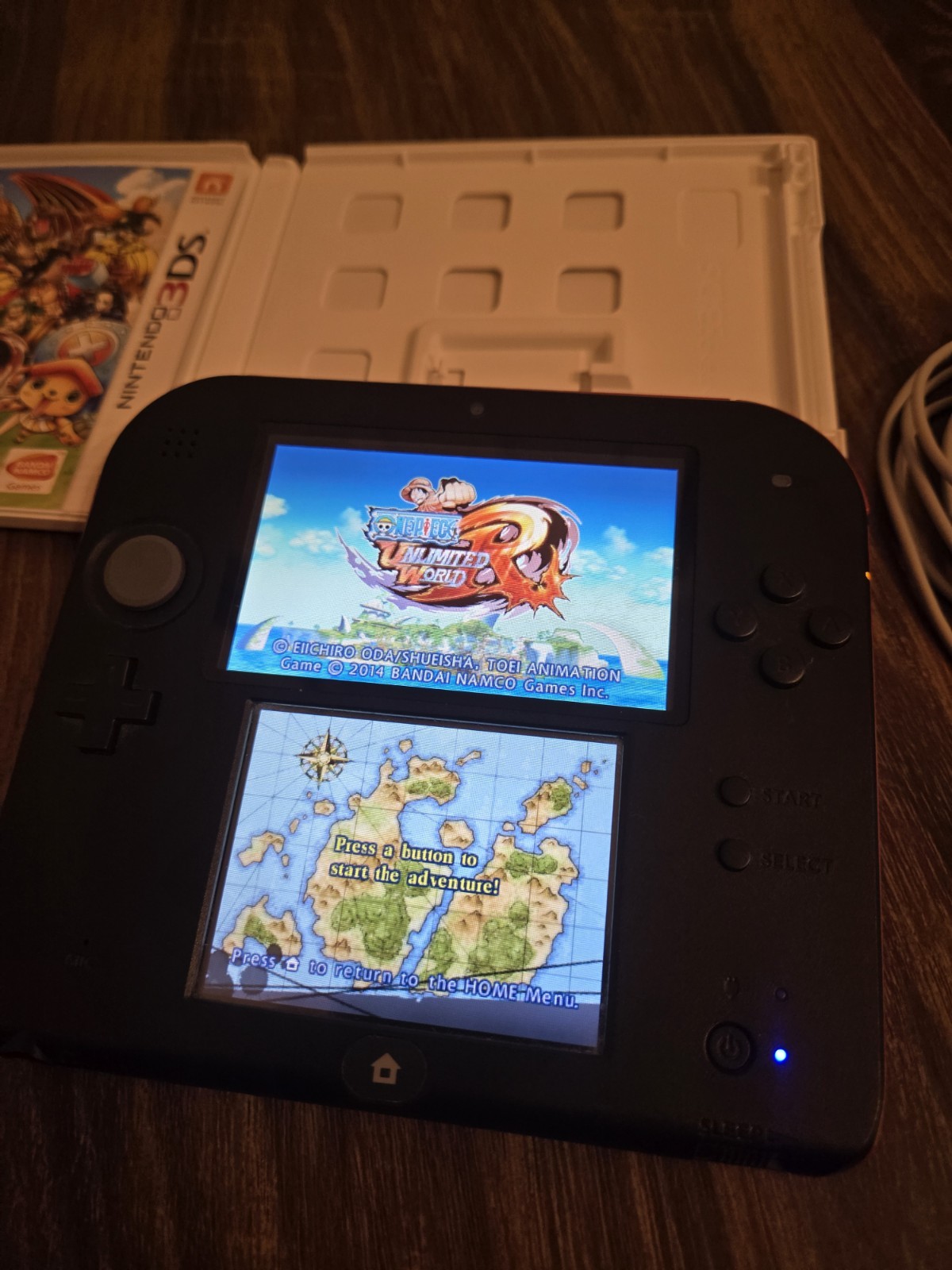 Nintendo 2DS Black/Red Handheld Console w/ Charger, Game