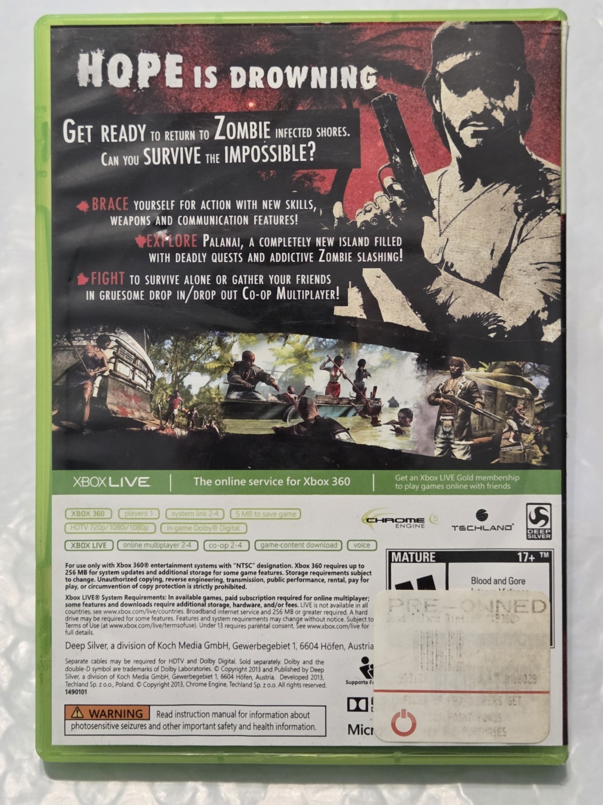 Dead Island Riptide Special Edition Microsoft Xbox 360 2013 Complete