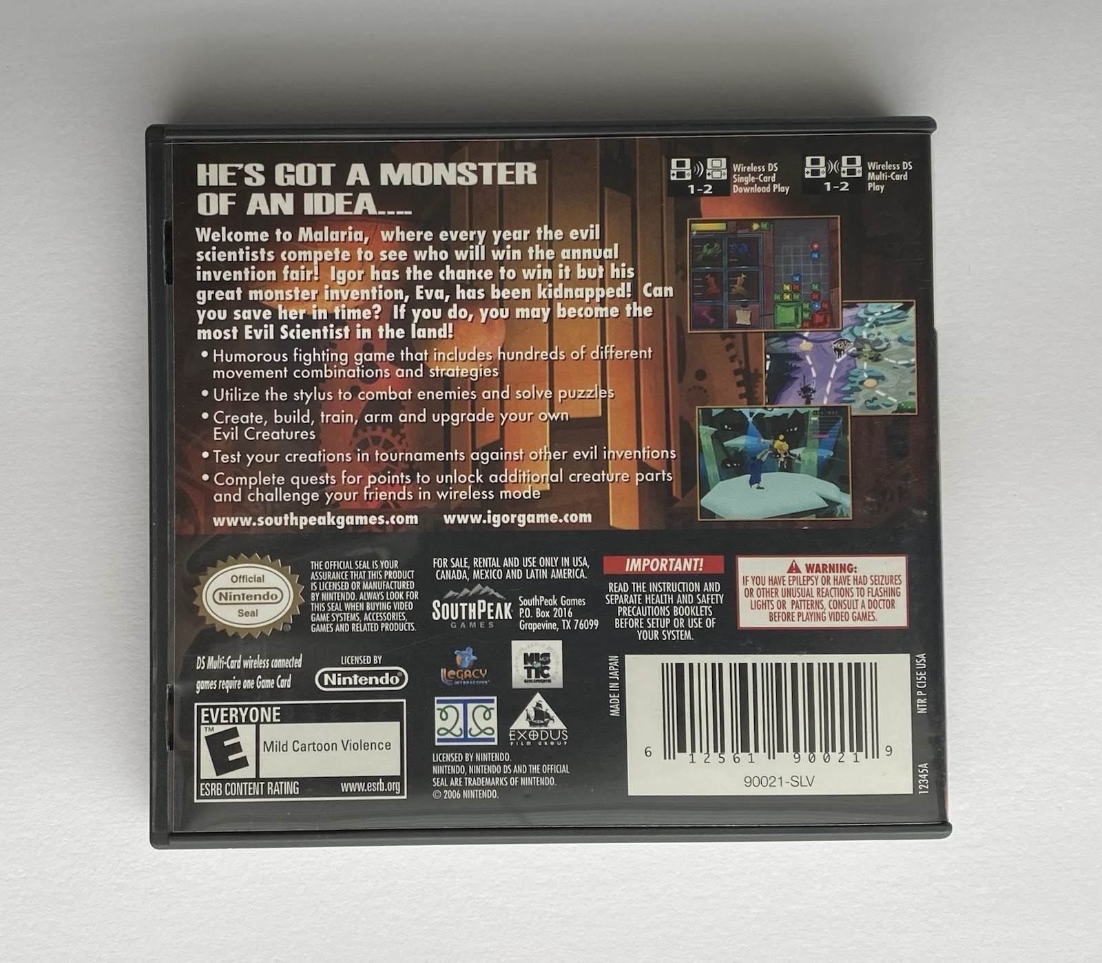 Nintendo – DS – Igor – 2008 – Complete Set – Tested – Working Game – Manual Yes-