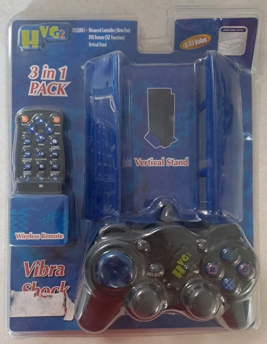Hvg2 3 In 1 Pack PS2 – Turbo Wired Controller, Wireless Remote, Vertical Stand
