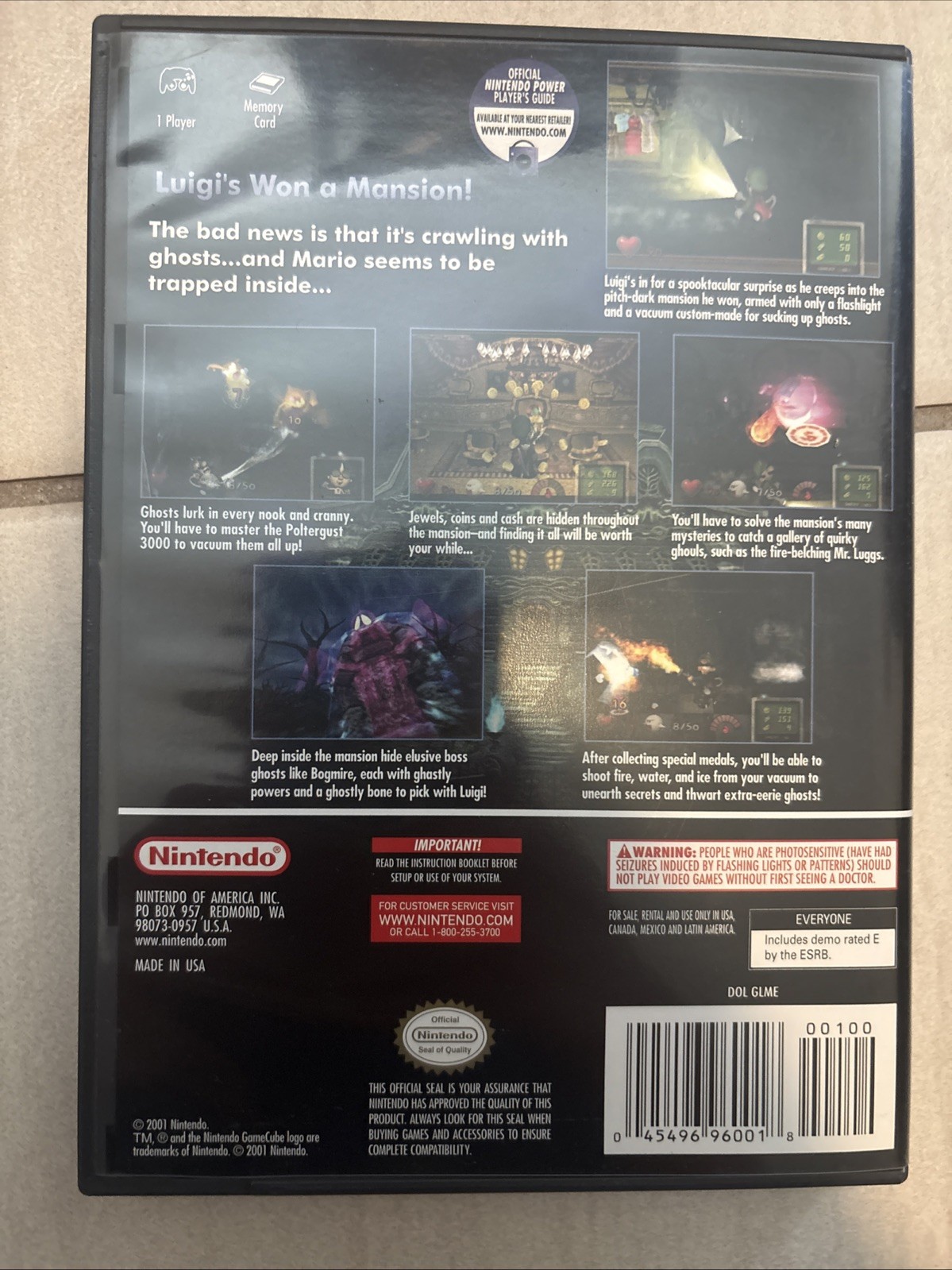 Nintendo GameCube Luigi’s Mansion Complete In Box CIB Tested US Version