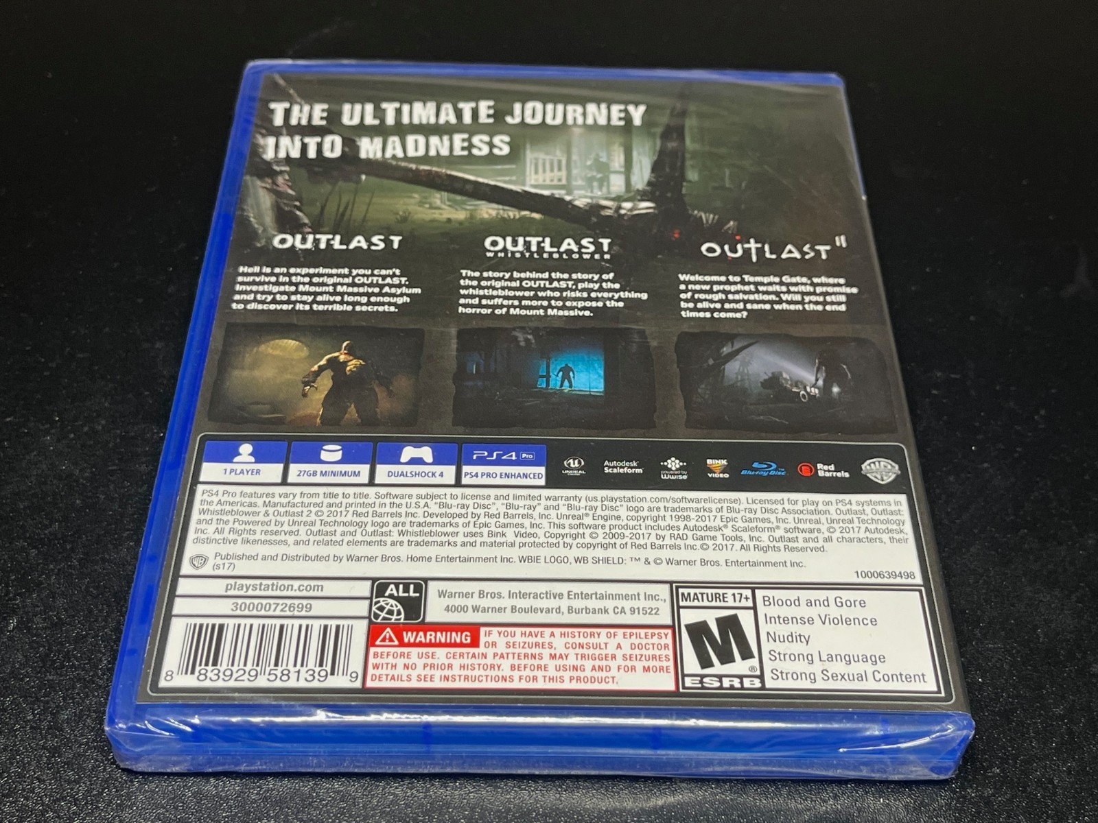 Outlast Trinity – PS4 PlayStation 4🔥RARE🔥Factory Sealaed – B12