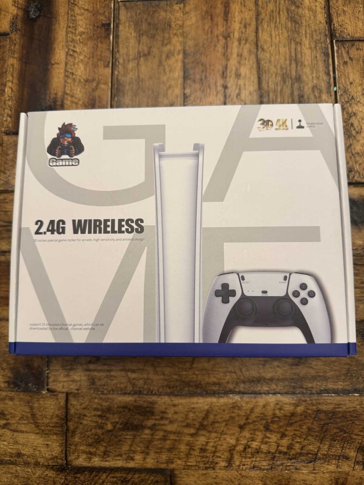 Game 2.4G Wireless HDMI Console Built-In Games w/ 2 Controllers Black/White