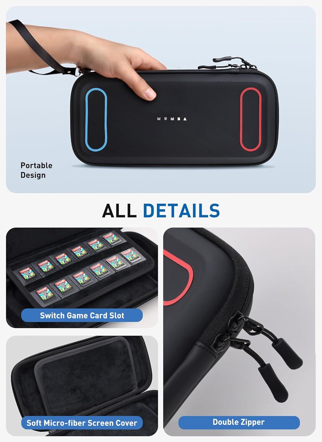 Mumba Carrying Case for Nintendo Switch 2 +12 Game Cartridge Slot Portable Bag