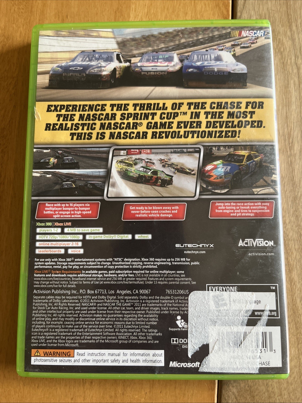 NASCAR The Game 2011 (Microsoft Xbox 360, 2011), CIB, Tested and Working