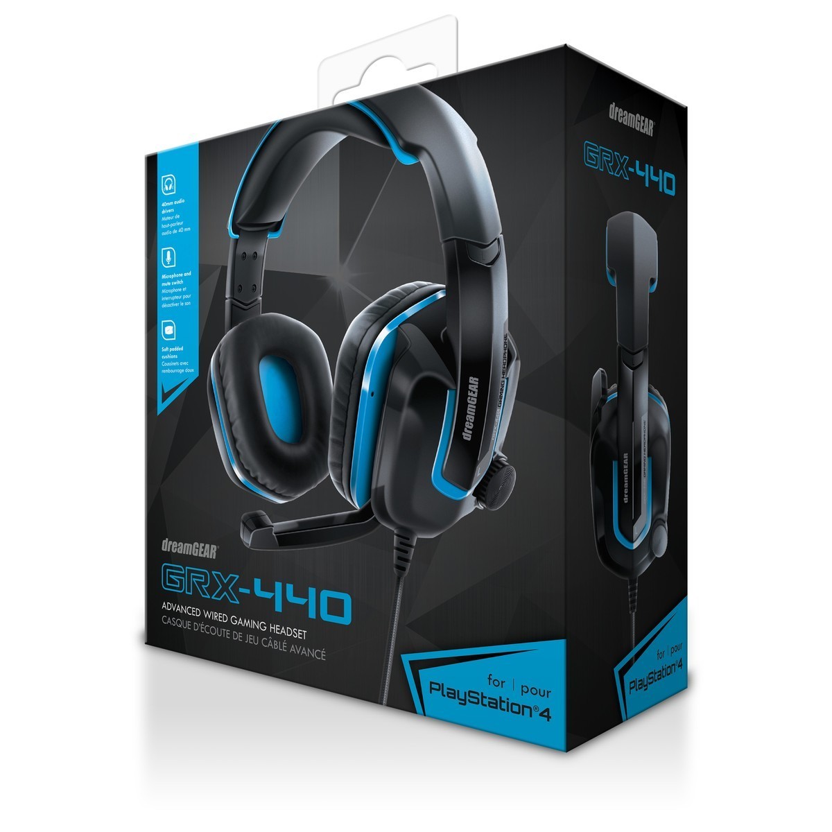 dreamGEAR GRX-440 Gaming Headphones Blue Black with Mic Wired