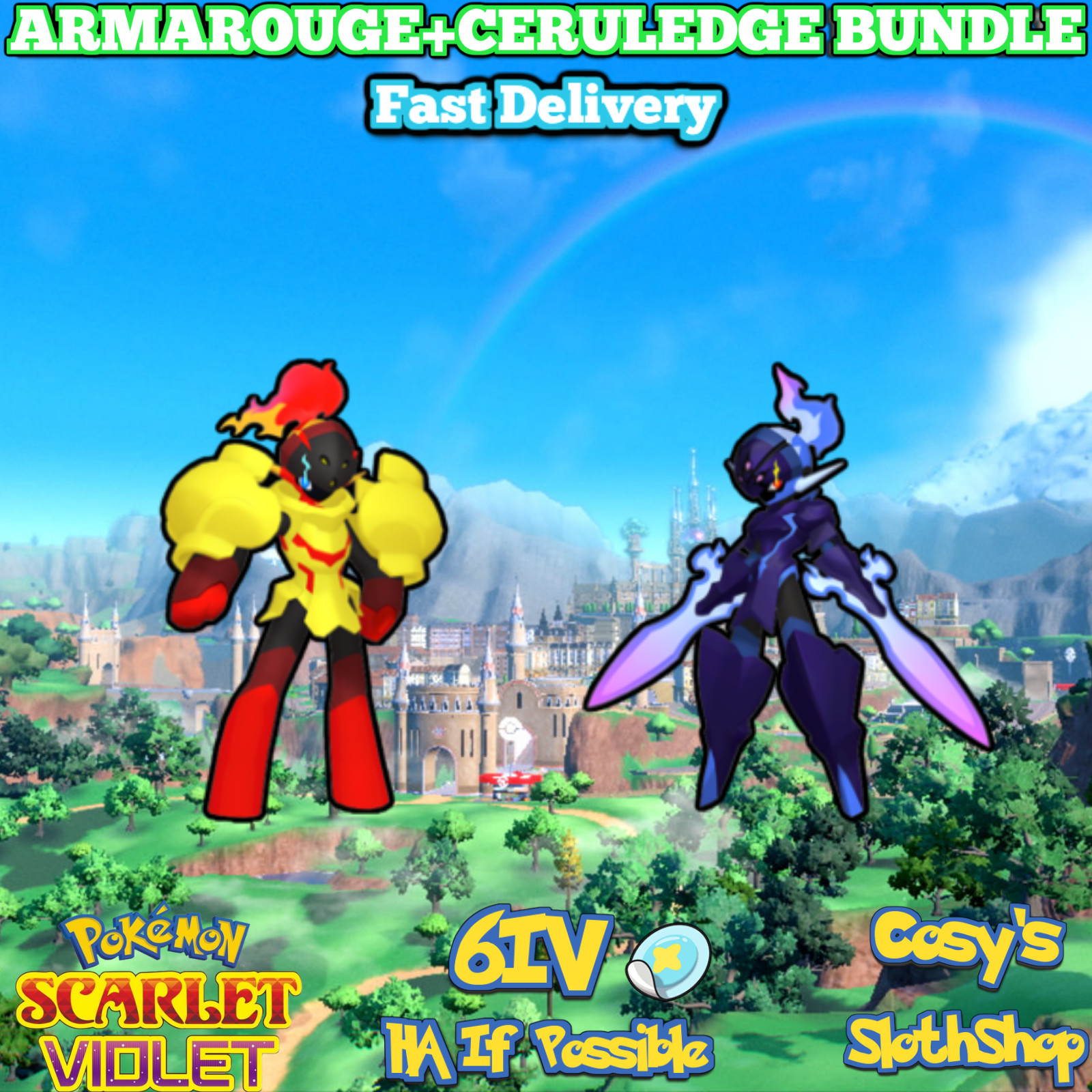 Shiny Armarouge & Ceruledge 6iv Bundle | Pokemon Scarlet and Violet