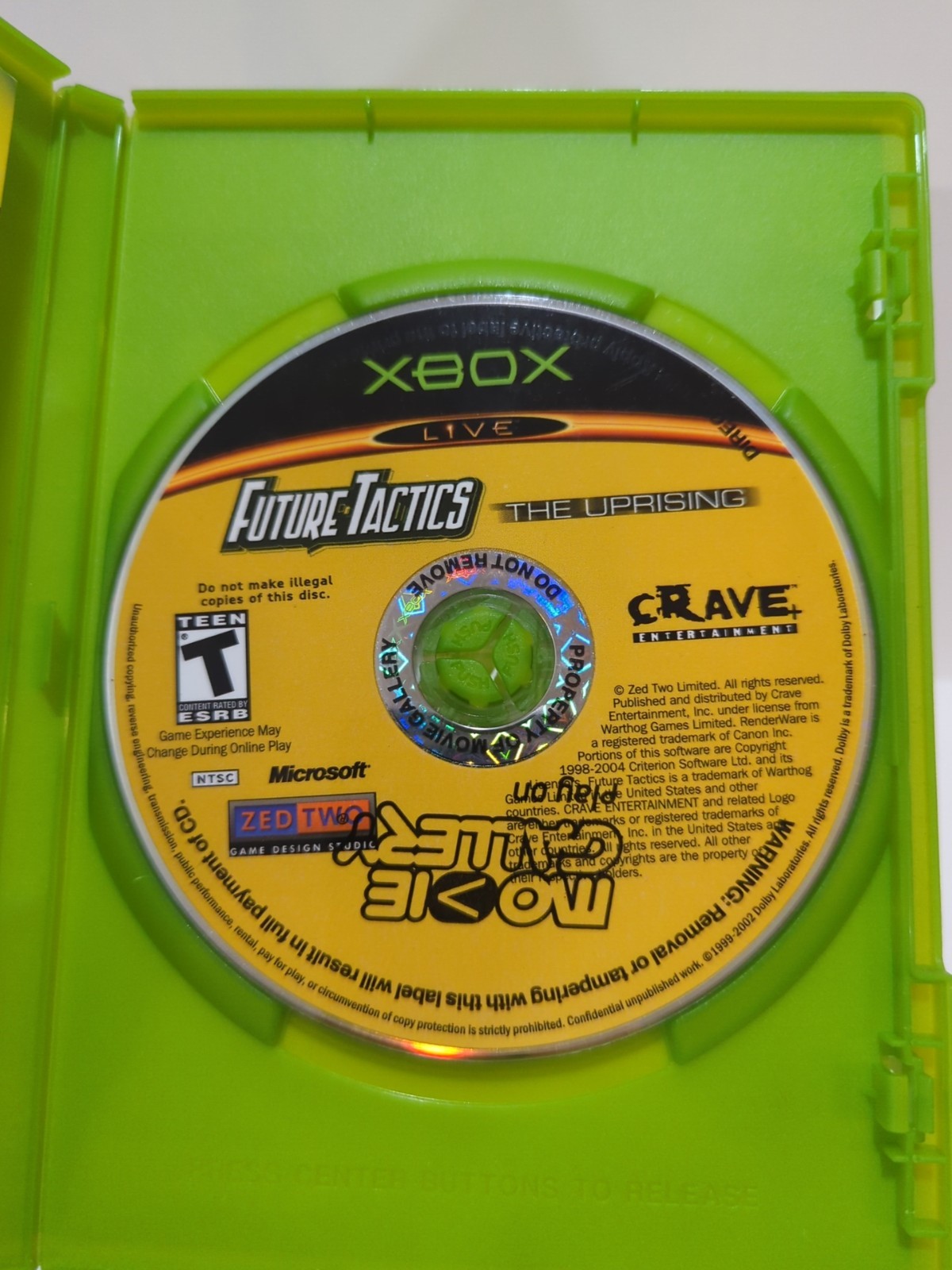 Future Tactics: The Uprising (Microsoft Xbox, 2004) Complete, and tested.