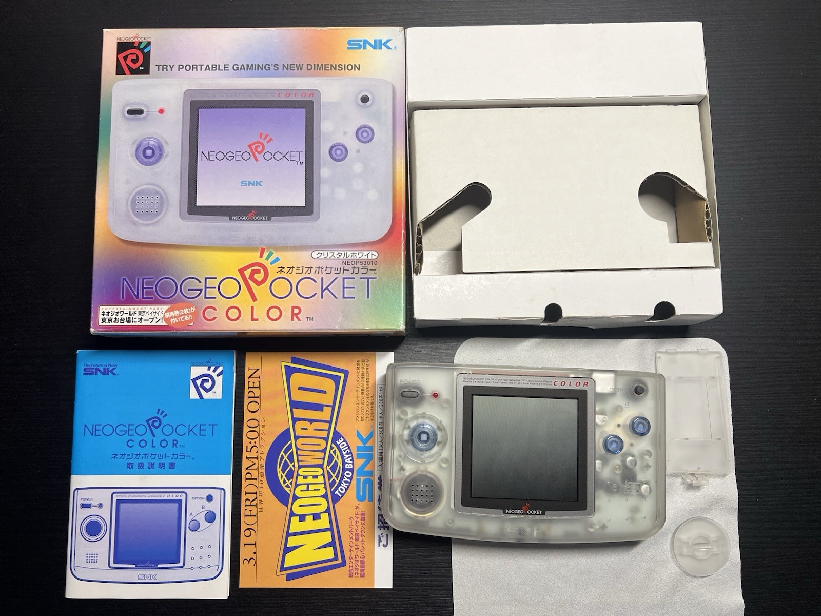 Neo Geo Pocket Color SNK Console Crystal White Comply In Box CIB
