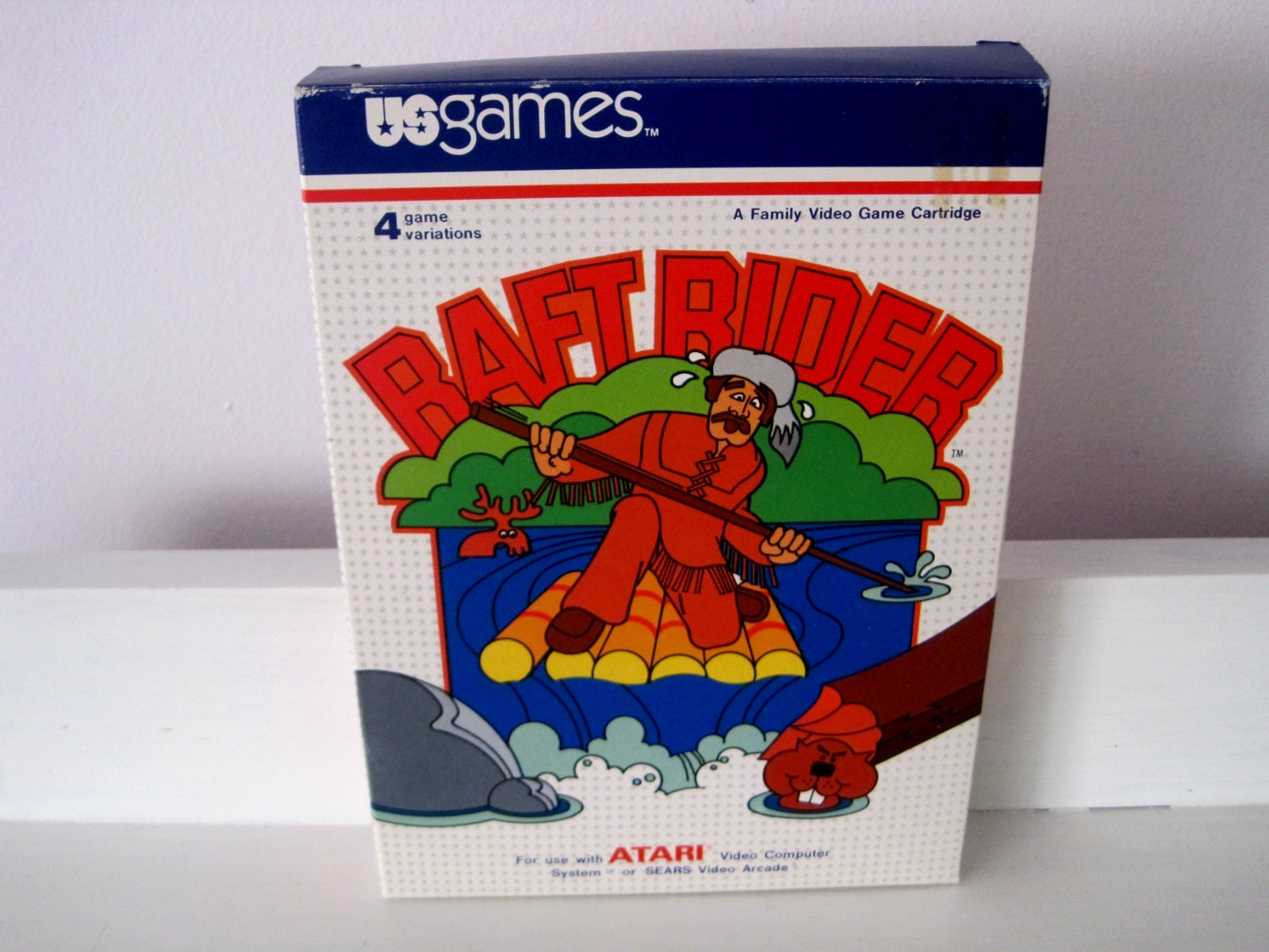 1982 Atari 2600 Raft Rider Video Game w/Original Box & Manual VC2006