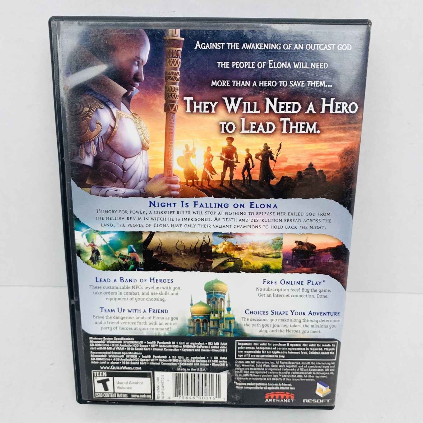 Guild Wars: Nightfall (PC, 2006, NCSoft, 3-Disc) Complete