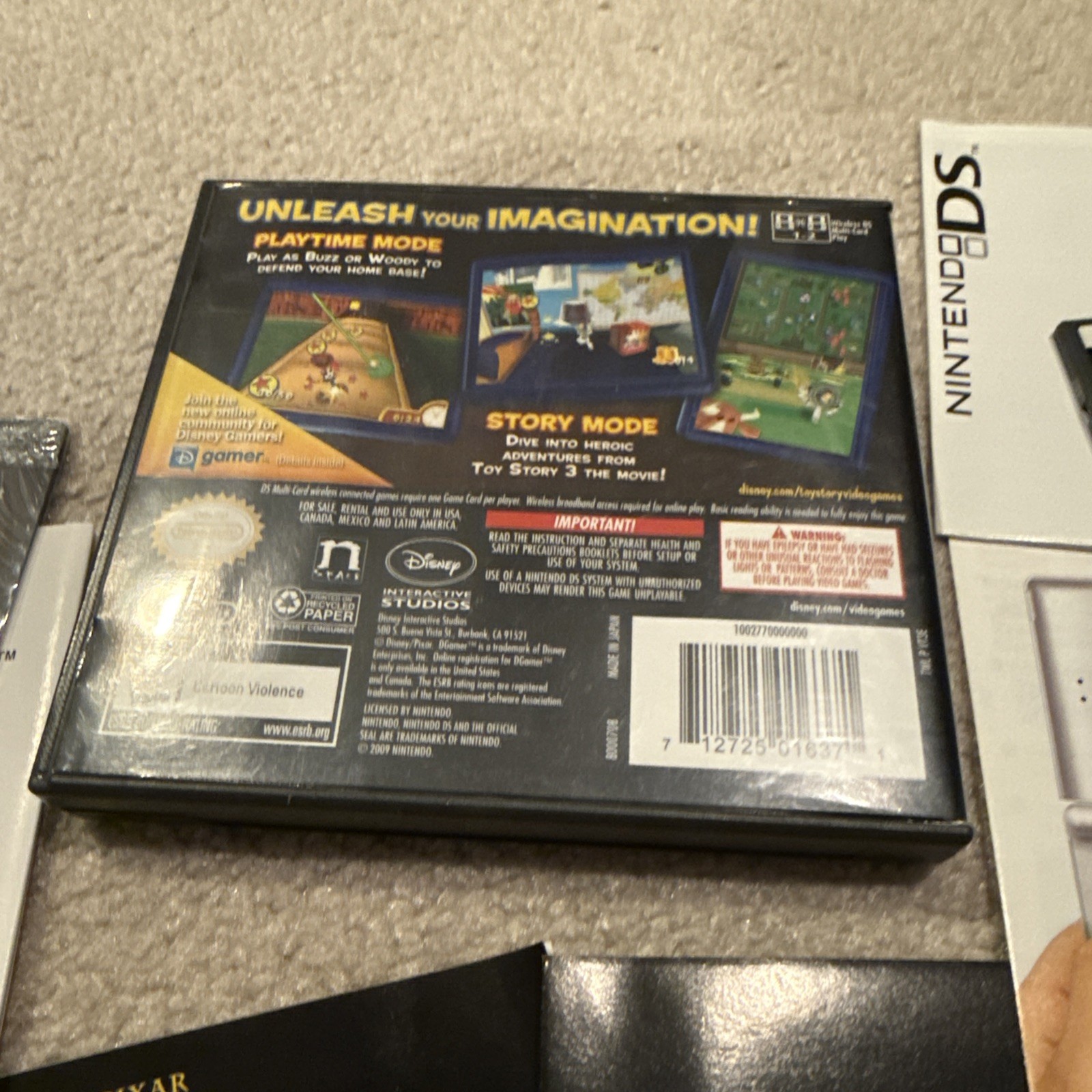 Toy Story 3 for Nintendo DS CIB w/MANUAL/POSTER/collectable 3D Card – Tested