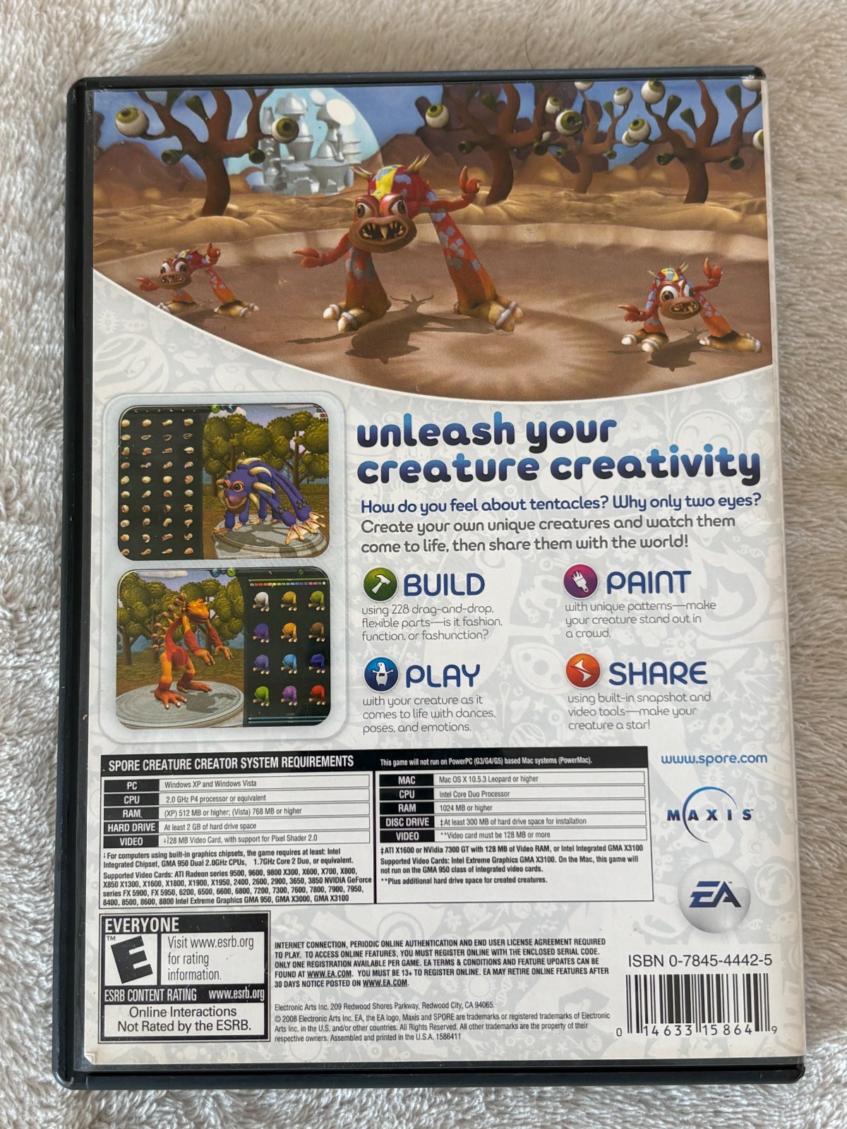 Spore Creature Creator – PC/Mac 2008 Starter Kit Complete with Manual CIB