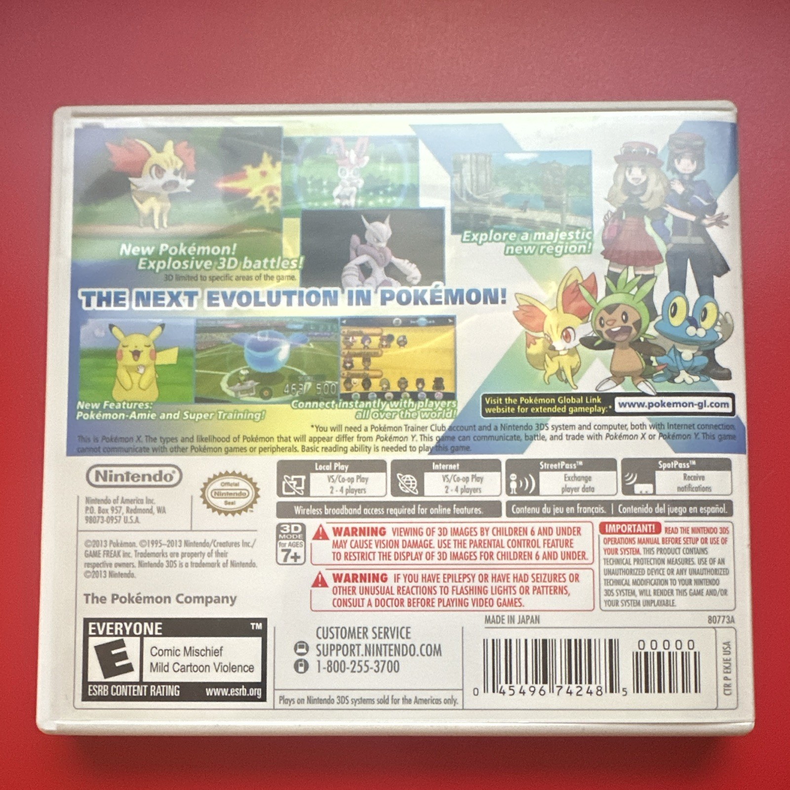 Nintendo Pokémon X 3DS NTSC-U/C w/ Case & Inserts E (Everyone)