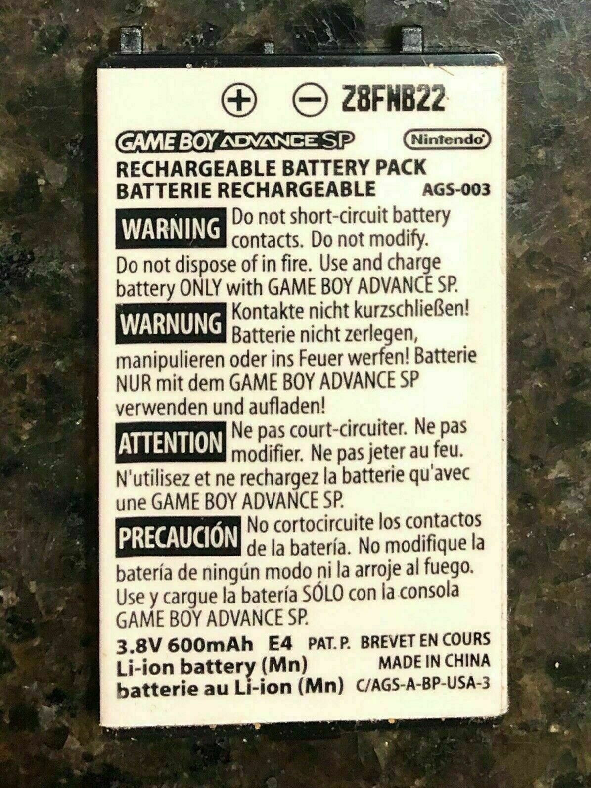 OFFICIAL OEM Nintendo GBA Game Boy Advance SP Replacement Battery TESTED WORKS