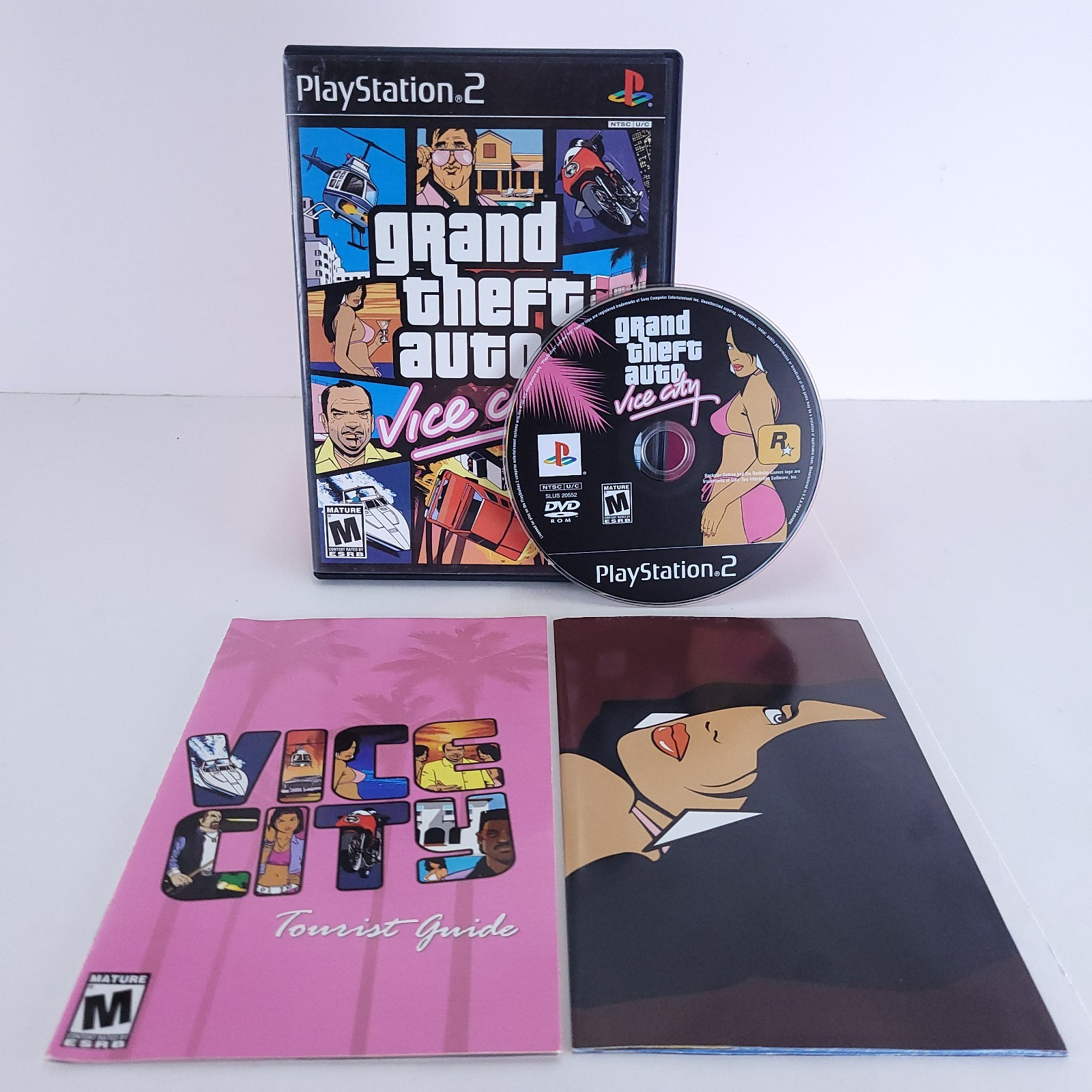 Grand Theft Auto Vice City w/Manual + Map Sony Playstation 2 PS2