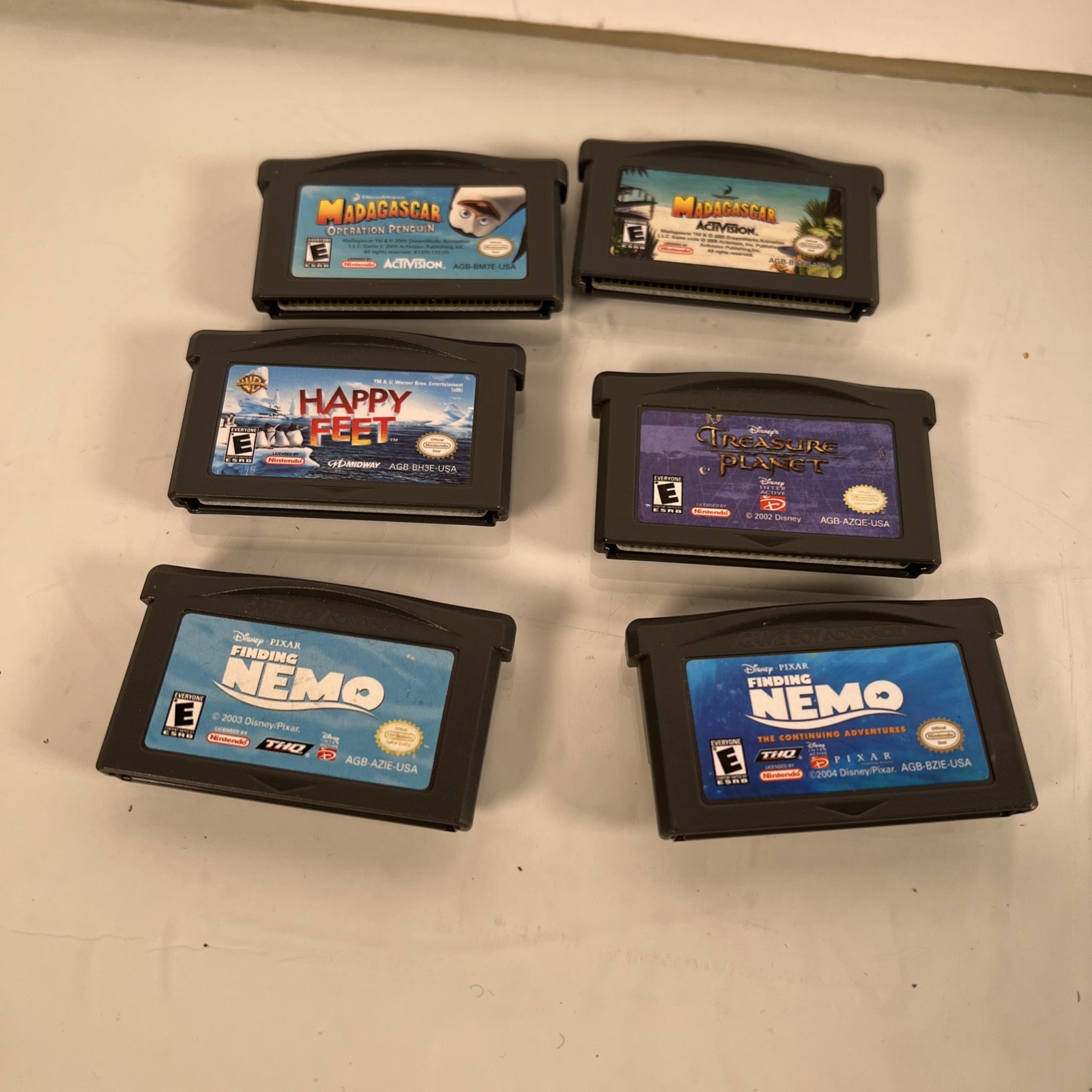Lot of 6 Popular Nintendo Game Boy Advance Games Movie Themed