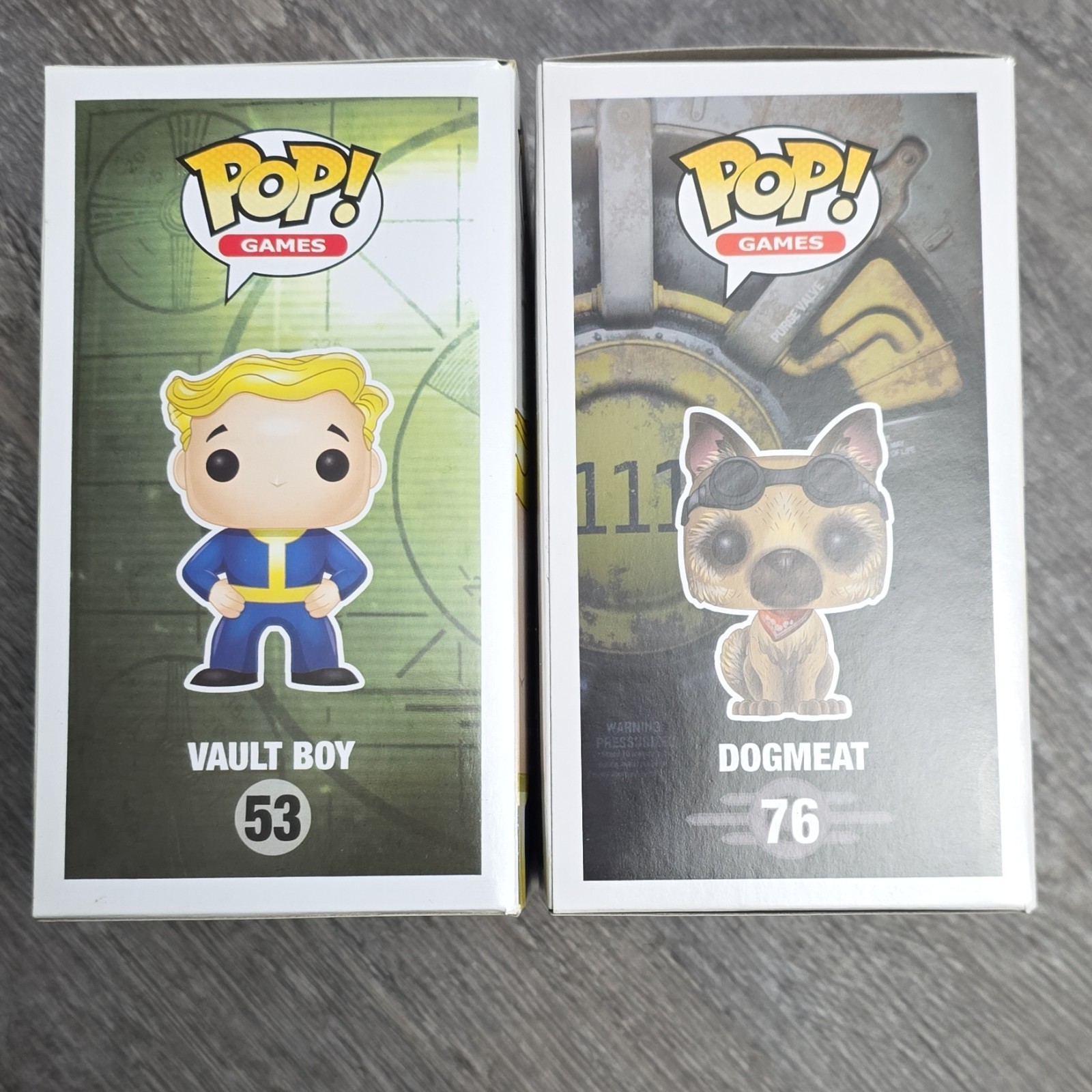 Funko Pop! Games Fallout Vault Boy #53 & Dogmeat #76 Vinyl Figures
