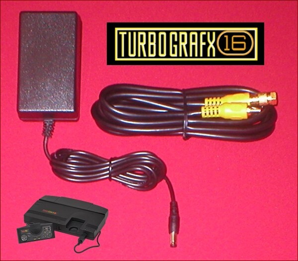 10.5V AC Adapter + 6Ft GOLD AV Cable + GOLD RF TV Adapter for Turbo Grafx 16 NEW