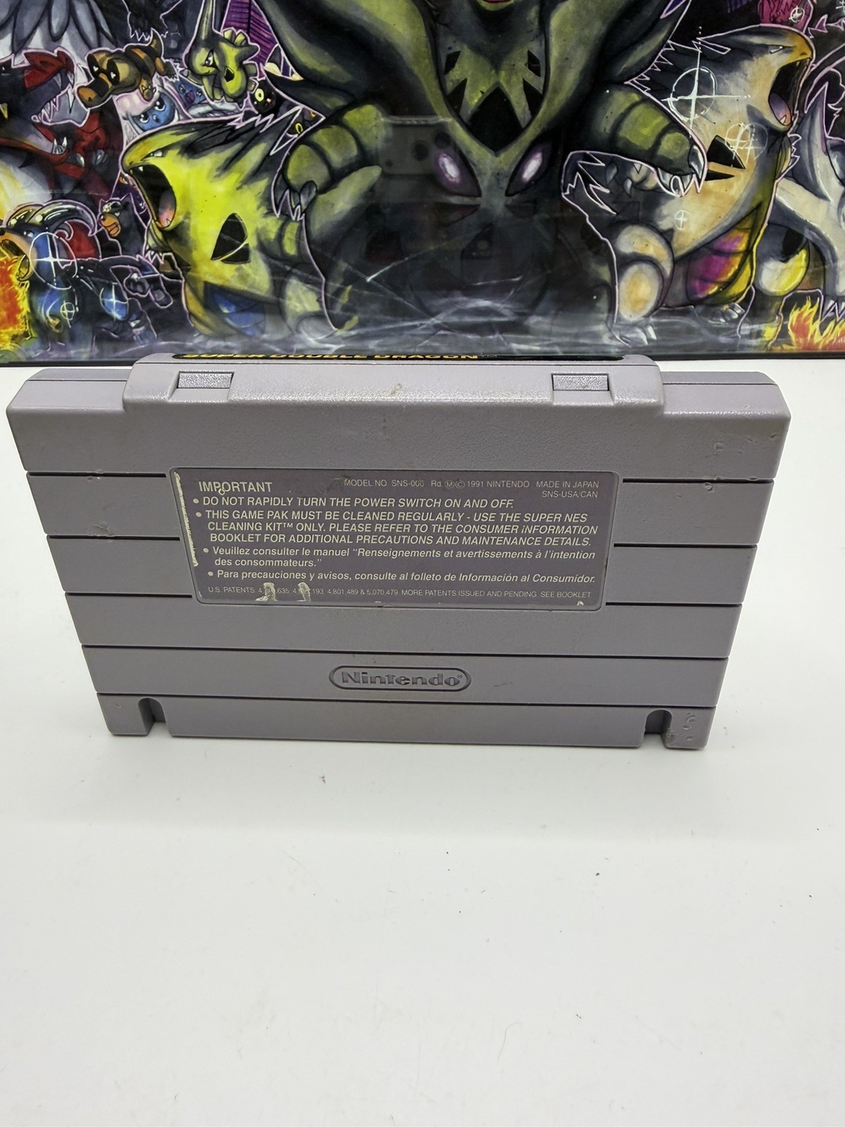 Vintage 1992 Super Nintendo SNES Super Double Dragon Authentic Cartridge Works!