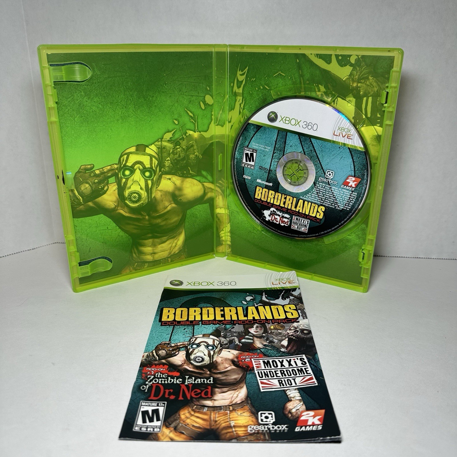 Borderlands Double Game Add-On Pack Zombie Island Mad Moxxi – Xbox 360 Complete