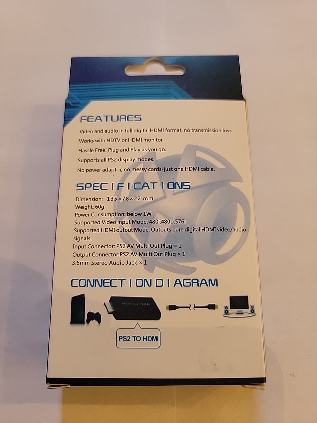 PS2 to HDMI Converter G300 1080p HD Adapter AV Cable for PS2 PS1 PS3 Plug & Play