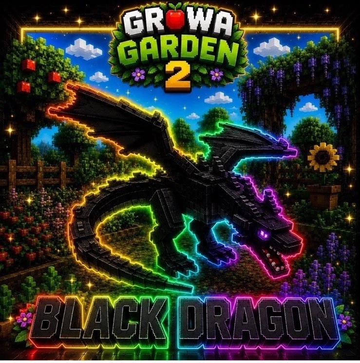 Big rainbow black dragon grow a garden 2 or rare item/seed