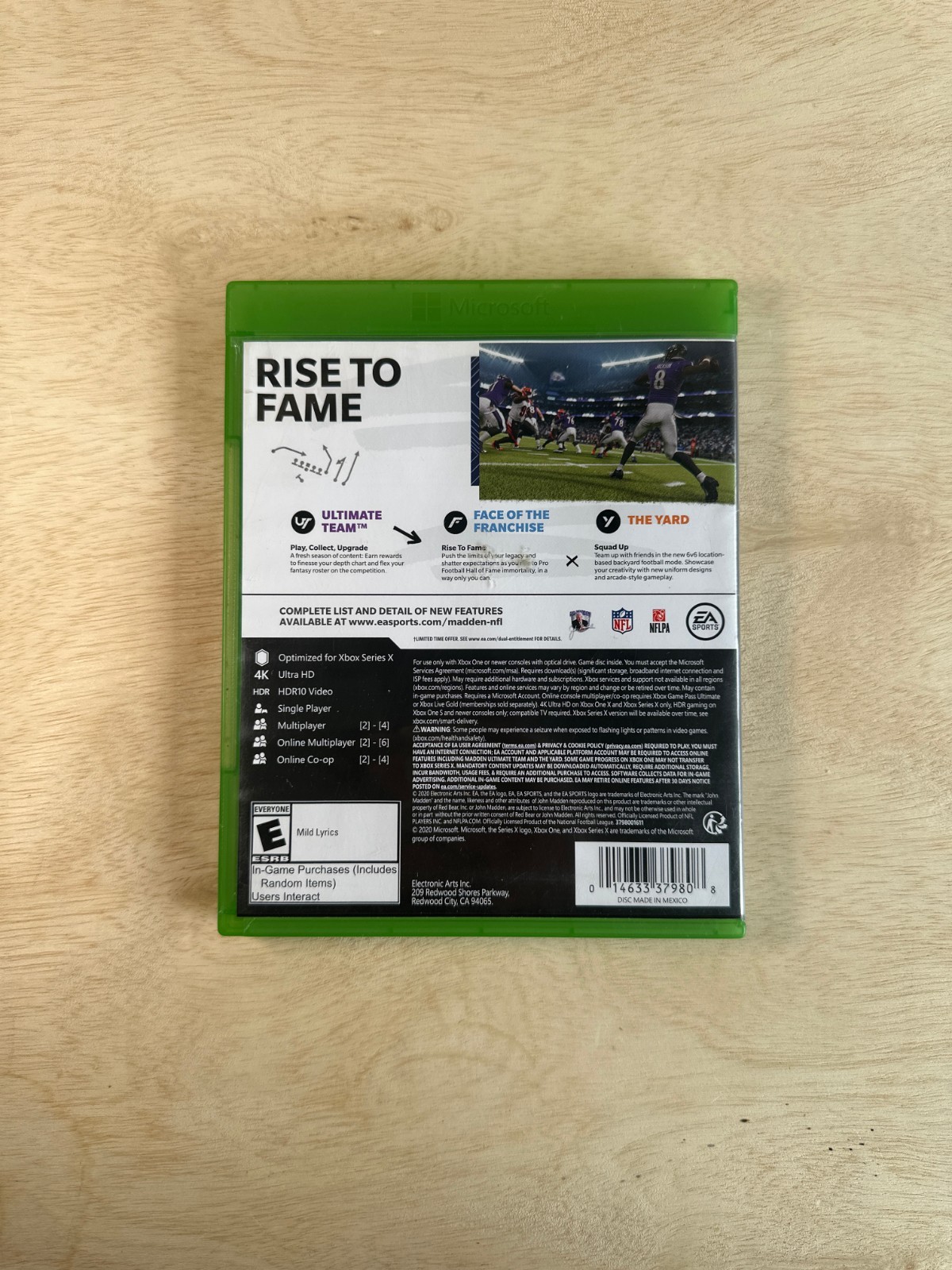 🔥 Madden NFL 21 Xbox One Football Game Lamar Jackson Cover – Used