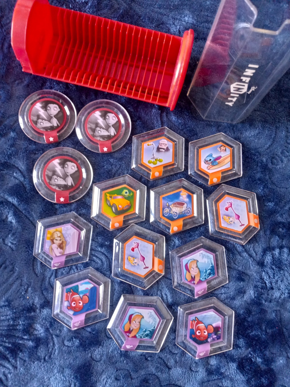 Disney Infinity Power Disc 14 Piece Lot In Case