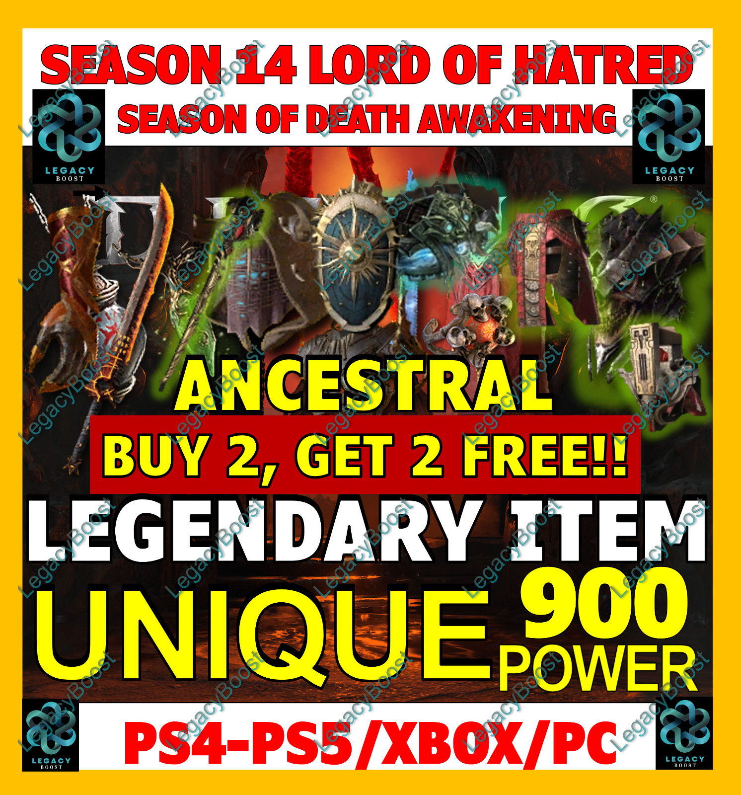 🔥 DIABLO 4 IV✨ALL UNIQUES ITEMS✨ 900 ✨SEASON 14 LORD OF HATRED✨PC PS XBOX ✨