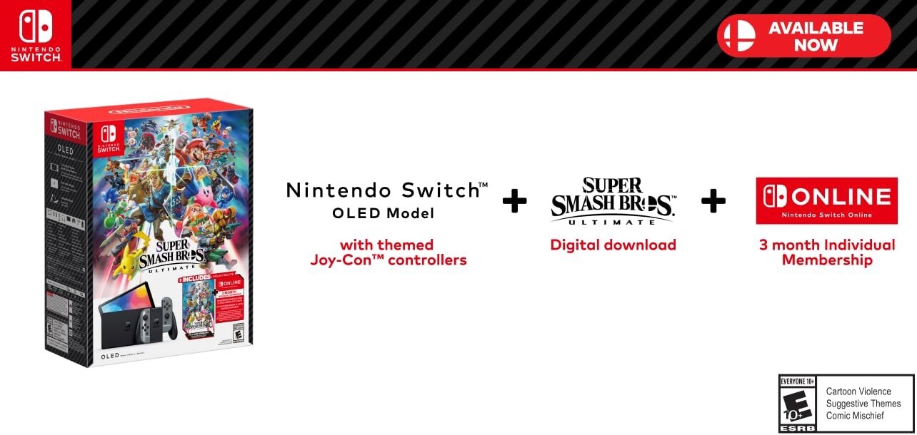 Nintendo Switch OLED Limited Edition Bundle [ Super Smash Bros Ultimate ] NEW