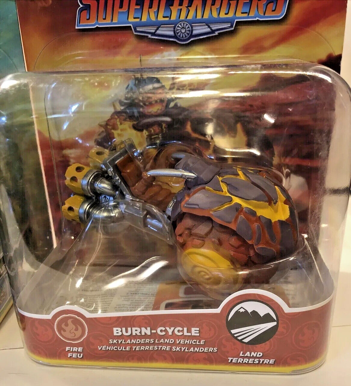 Skylanders Superchargers Burn-Cycle Fire Vehicle Brand New in Package *w/Bends*