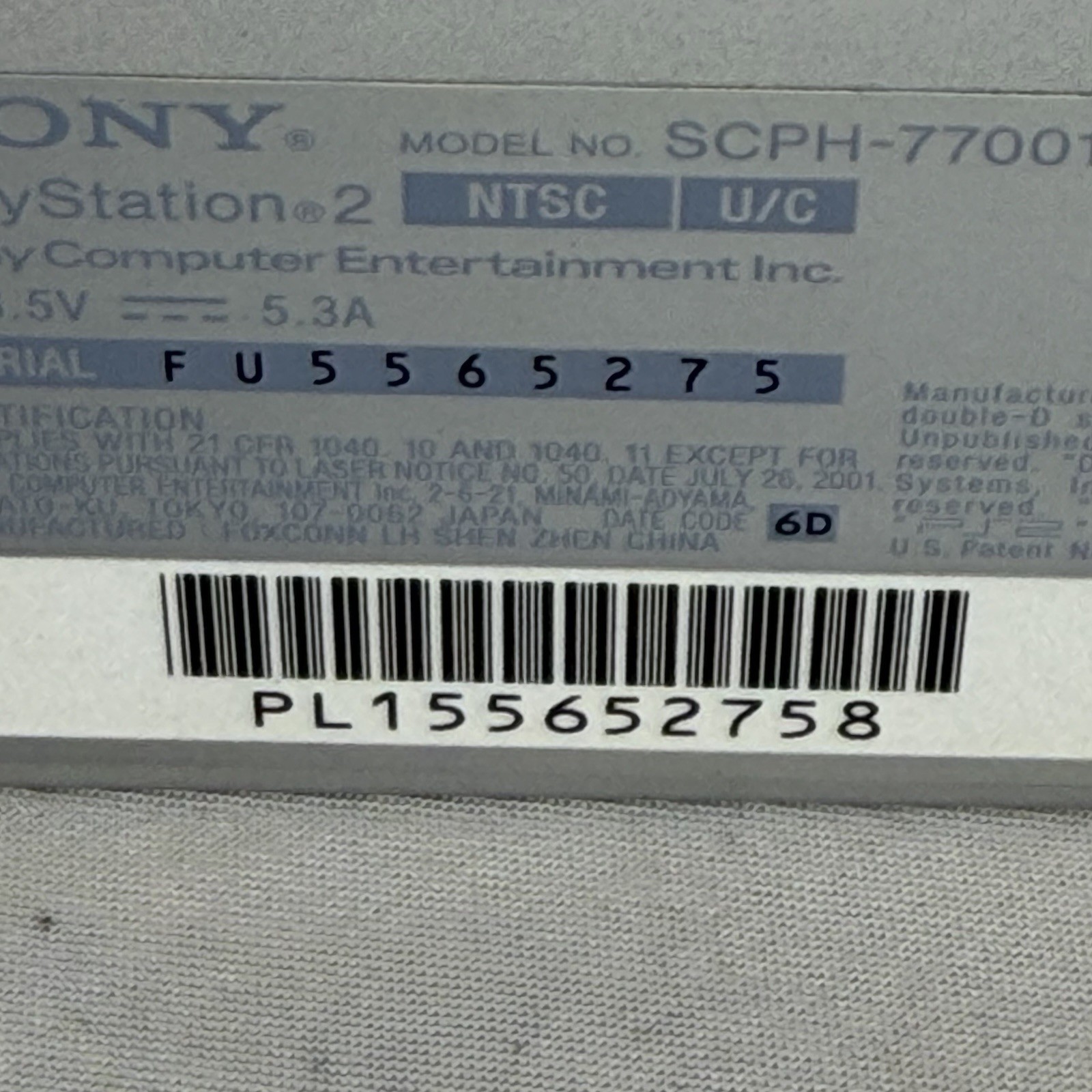 Sony PlayStation 2 PS2 Slim Console SILVER W/ OEM Original Controller Tested