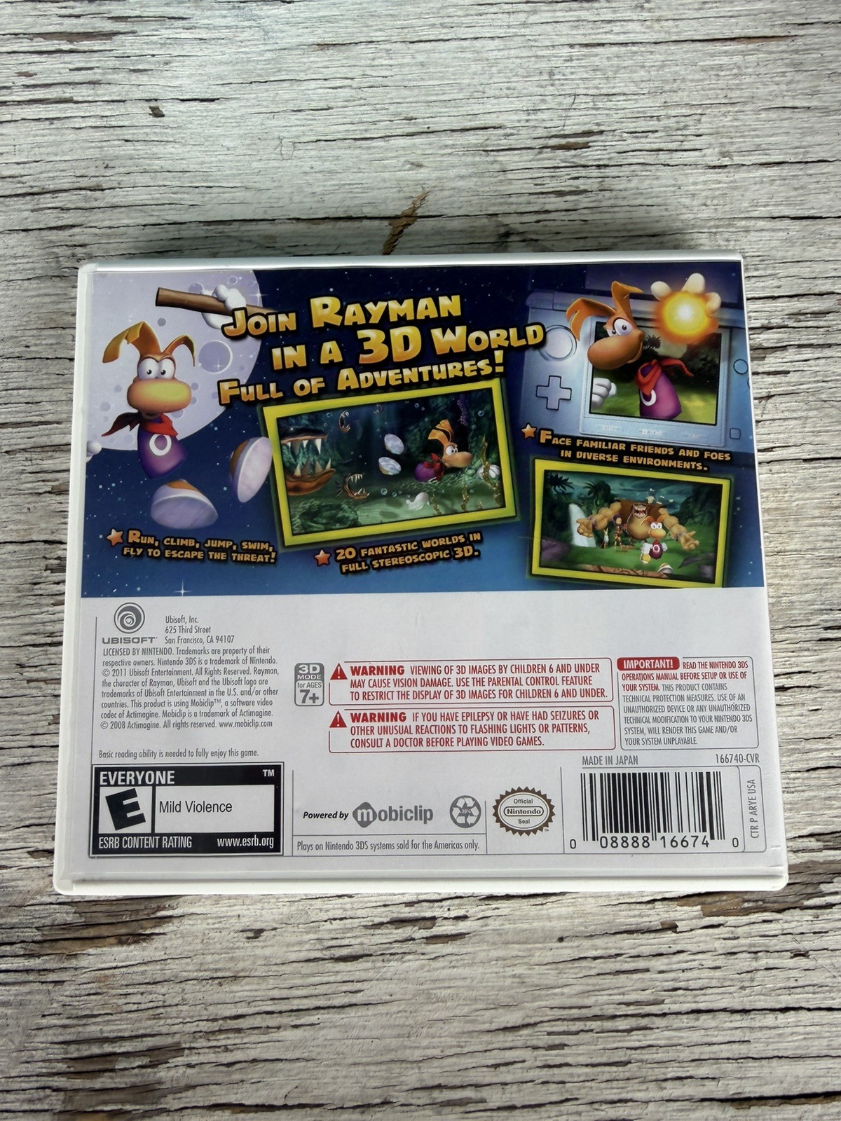 Rayman 3D (Nintendo 3DS, 2011) CIB Complete