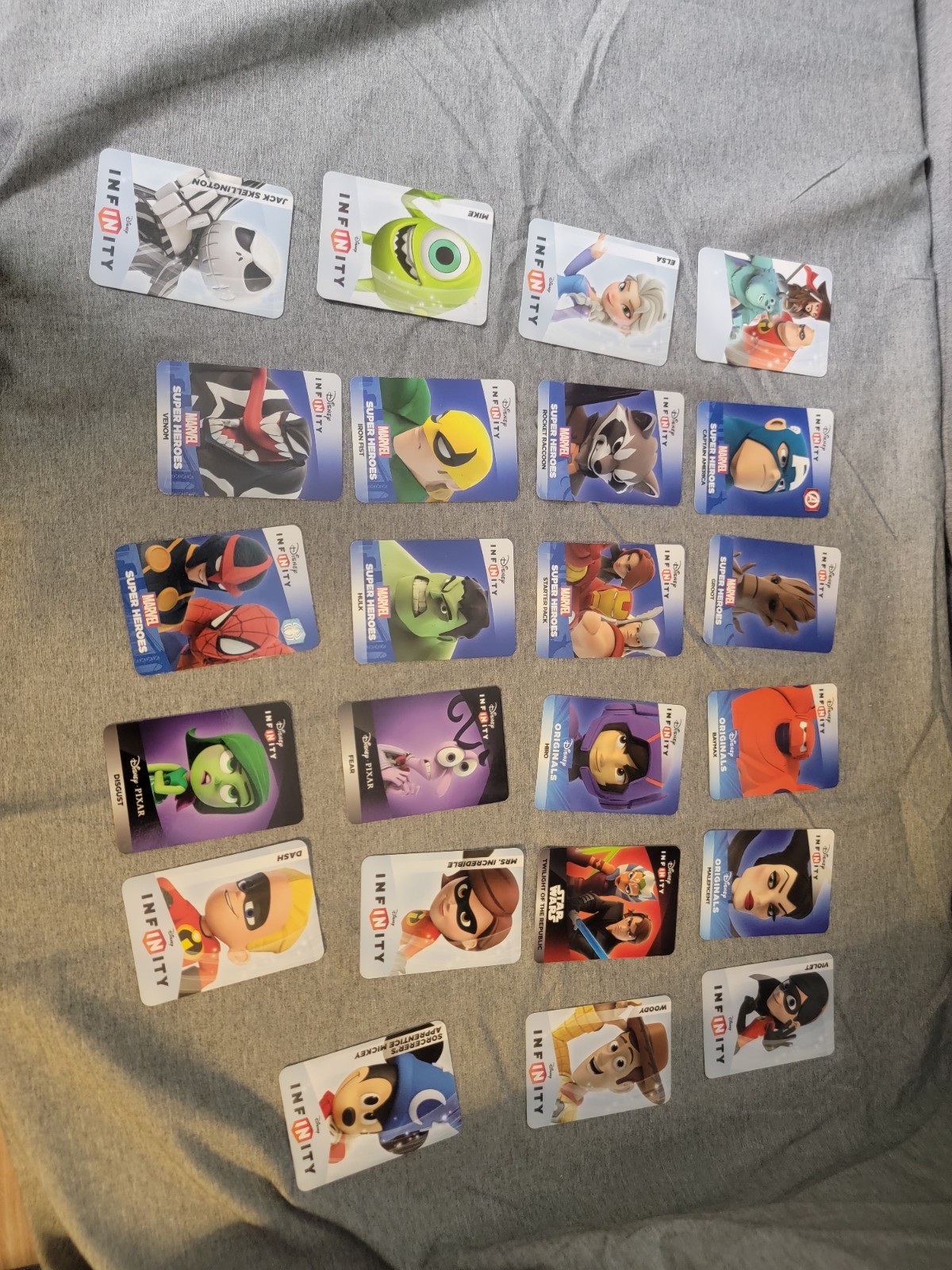 Disney Infinity Character Card Lot Of 23 See Pictures For Characters