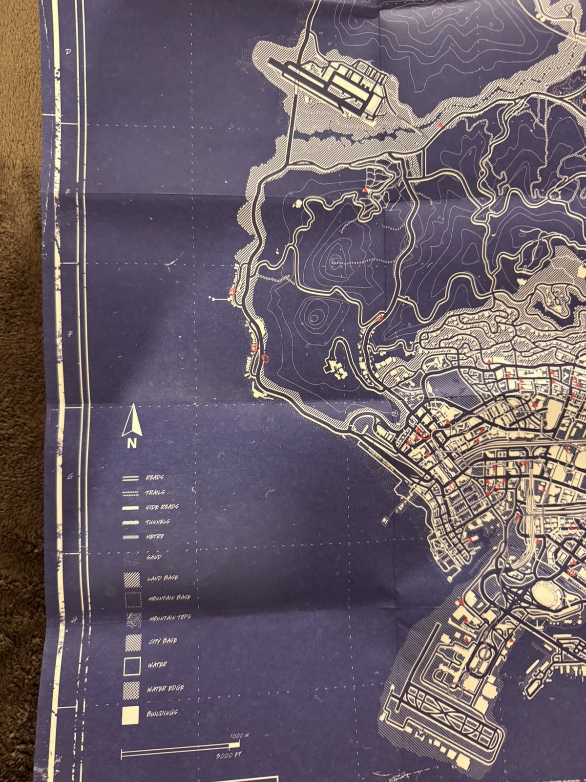 PRISTINE condition GTA V blueprint, Los Santos Map. UV map