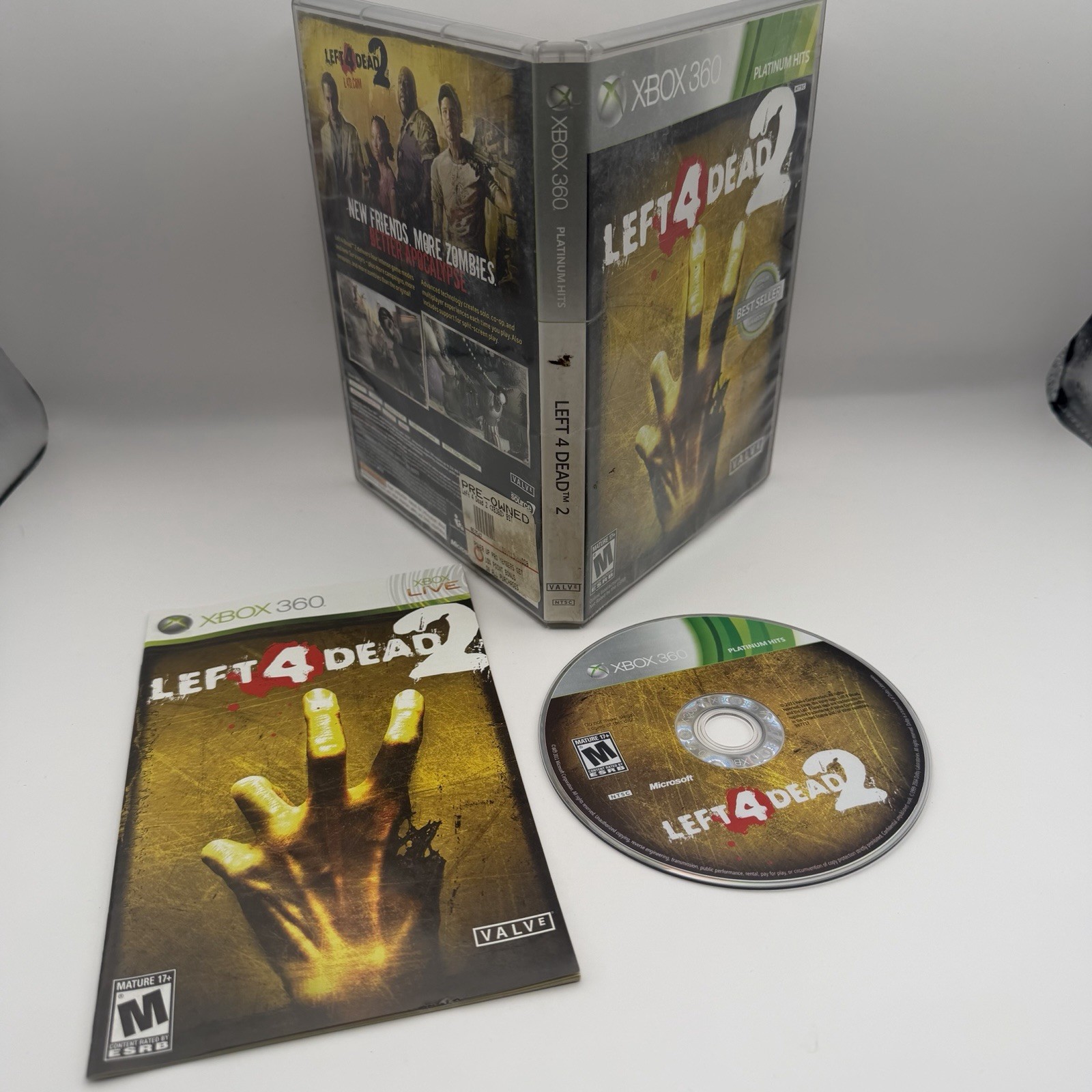 Left 4 Dead 2 (Microsoft Xbox 360, 2009) Platinum Hits CIB Complete W/ Manual