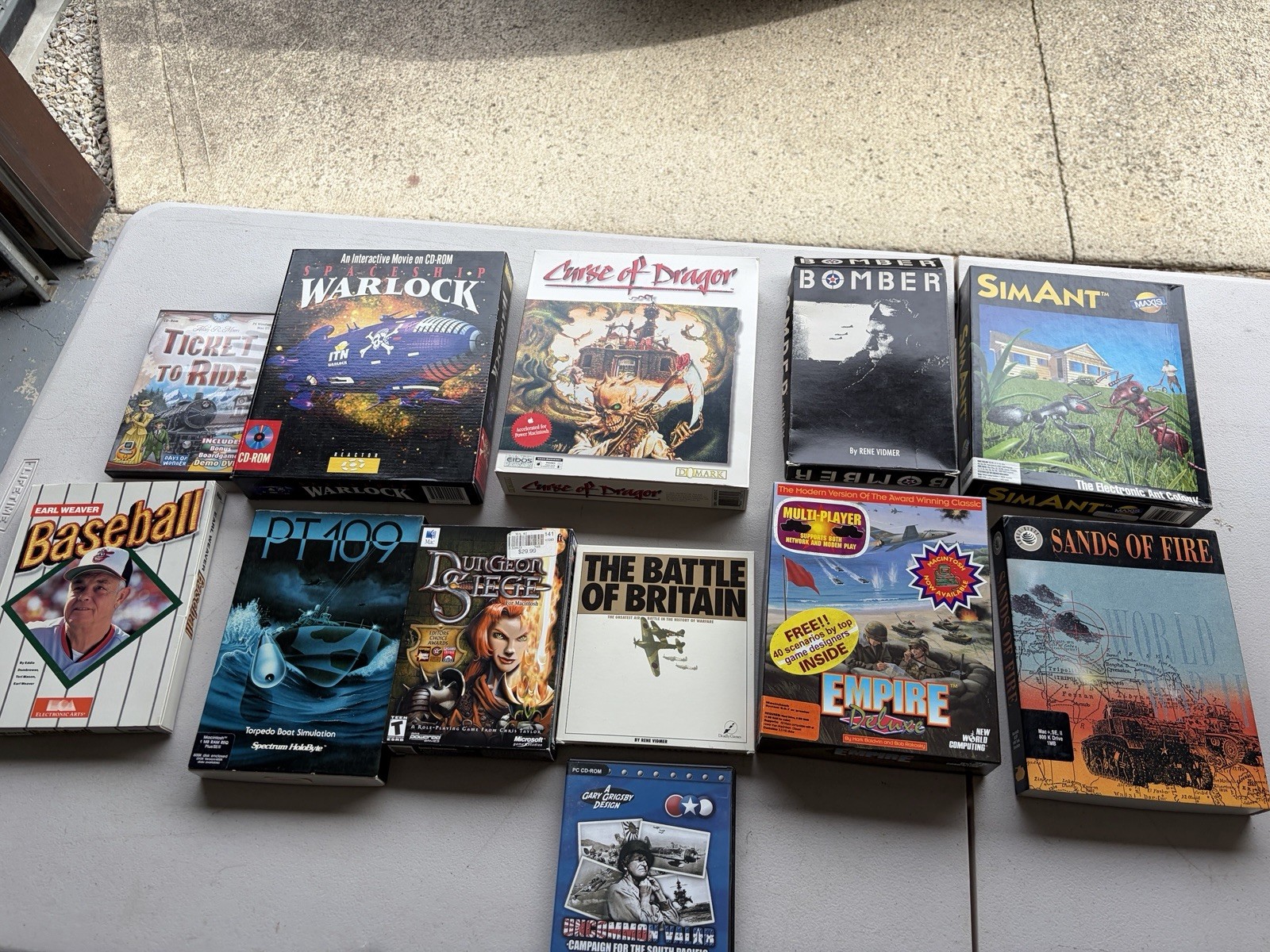 Apple Macintosh PC Big Box Computer Game Mac: Warlock, PT109, Bomber, Etc Lot