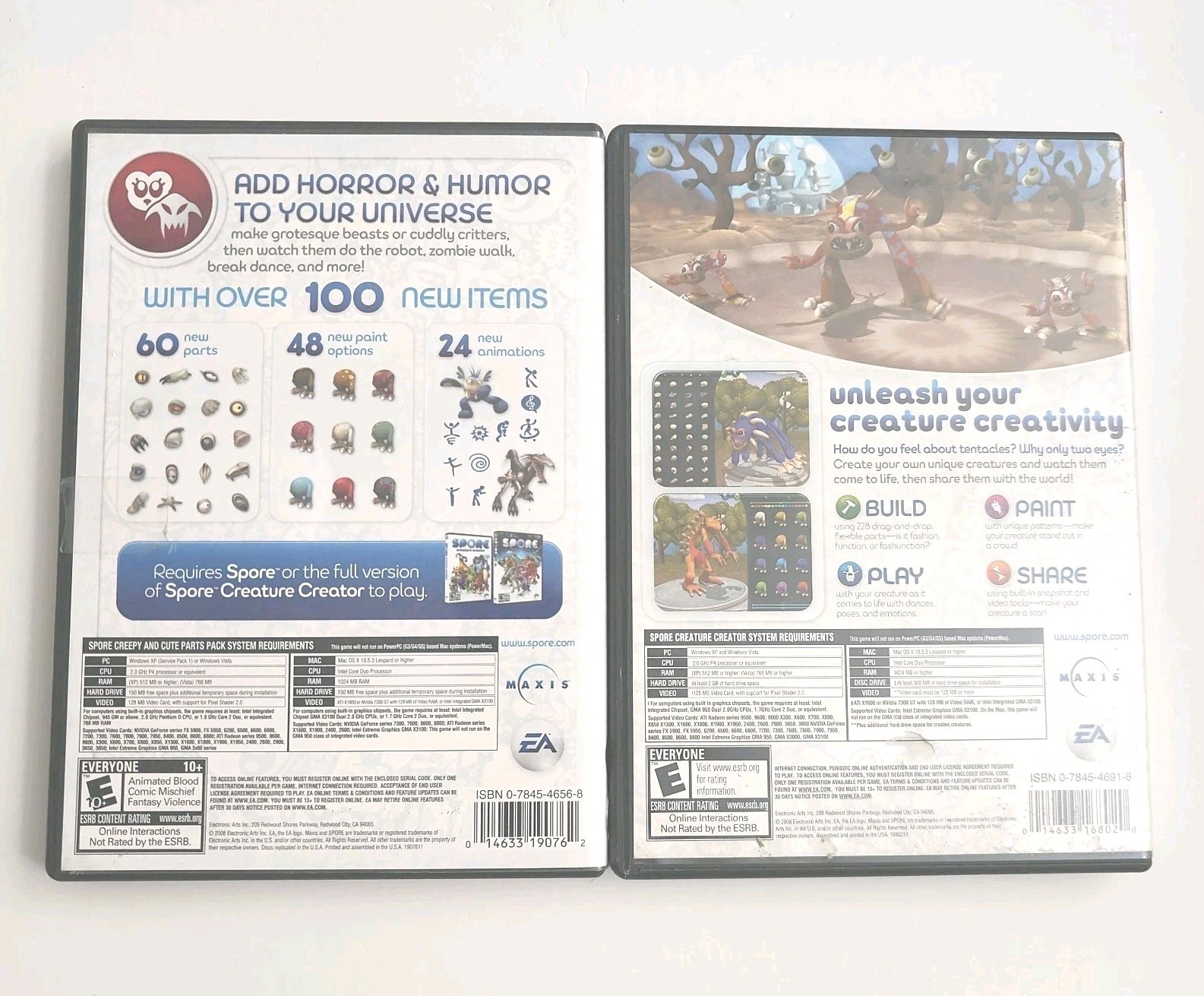 SPORE Creature Creator Starter Kit & Creepy & Cute PC Mac CD-ROM Game EA Rare