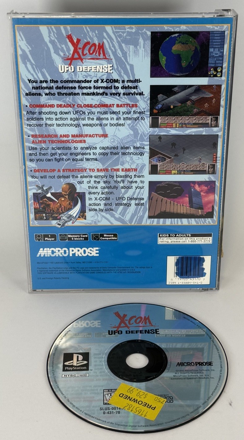 X-COM UFO DEFENSE – SONY PLAYSTATION 1 PS1 – NO MANUAL *TESTED & WORKING*