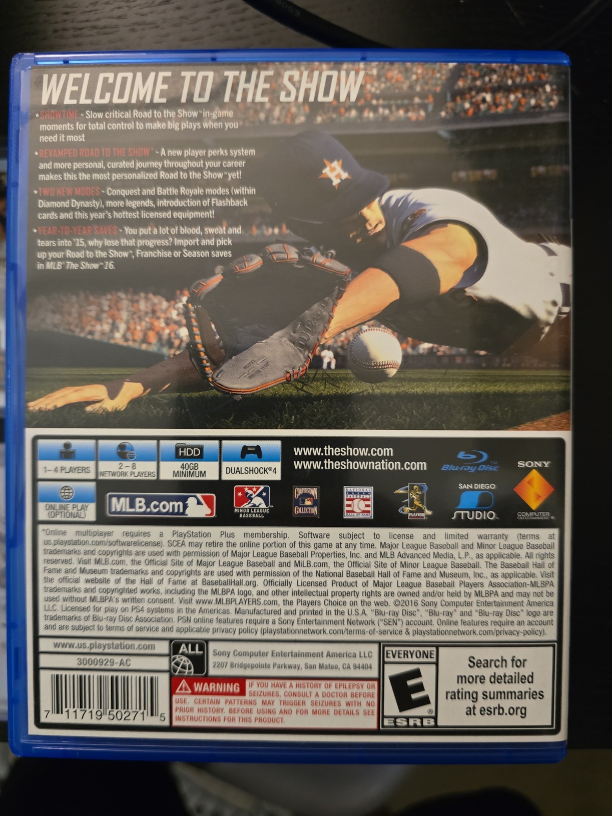 MLB – The Show 16 – PlayStation 4 – PS4 – Case and Disc Only – Tested -Very Good