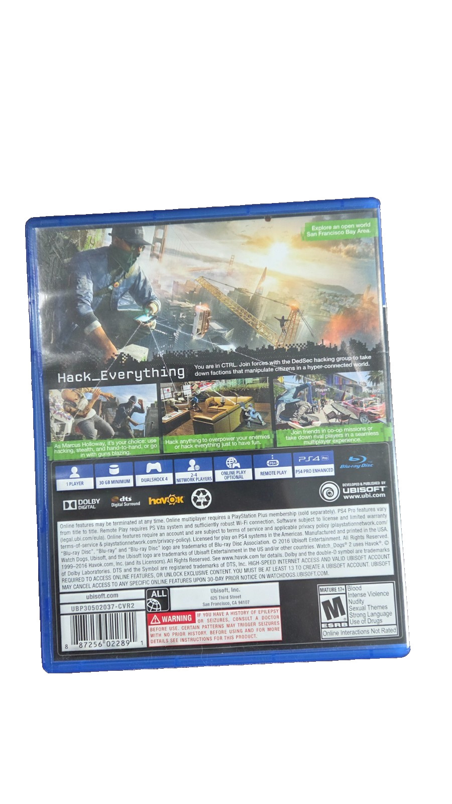 Watch Dogs 2 (PlayStation 4, 2016)