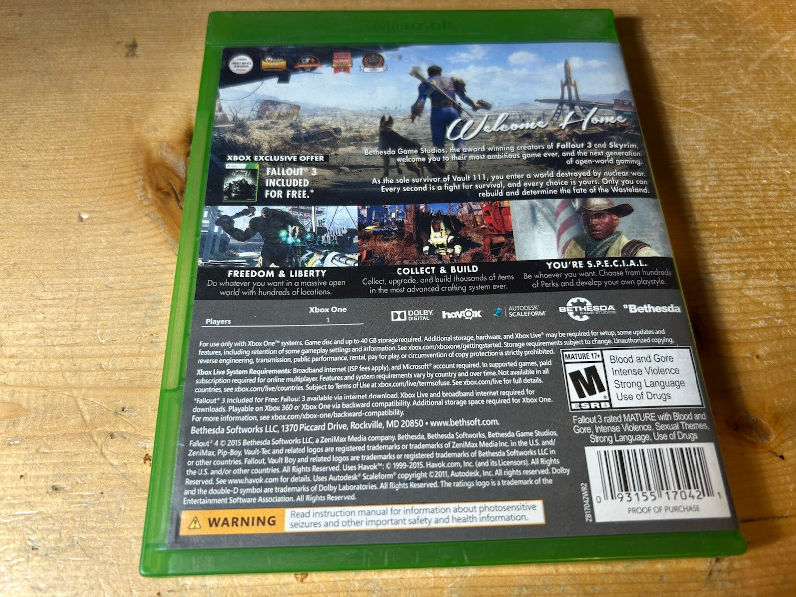 Fallout 4 (Microsoft Xbox One, 2015) Complete and Tested Ships Free